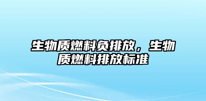 生物質(zhì)燃料負(fù)排放，生物質(zhì)燃料排放標(biāo)準(zhǔn)