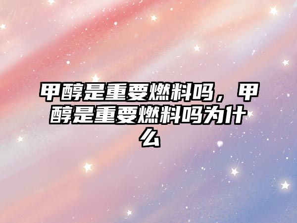 甲醇是重要燃料嗎，甲醇是重要燃料嗎為什么