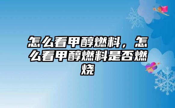 怎么看甲醇燃料，怎么看甲醇燃料是否燃燒