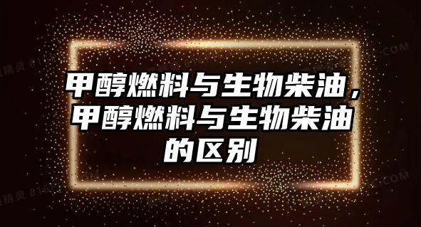 甲醇燃料與生物柴油，甲醇燃料與生物柴油的區(qū)別