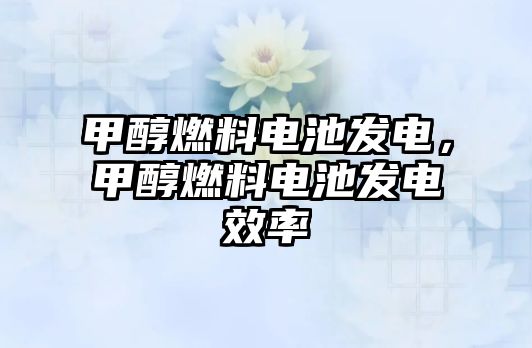 甲醇燃料電池發(fā)電，甲醇燃料電池發(fā)電效率