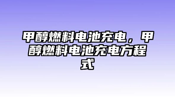 甲醇燃料電池充電，甲醇燃料電池充電方程式