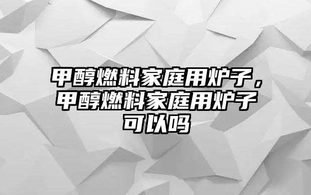 甲醇燃料家庭用爐子，甲醇燃料家庭用爐子可以嗎