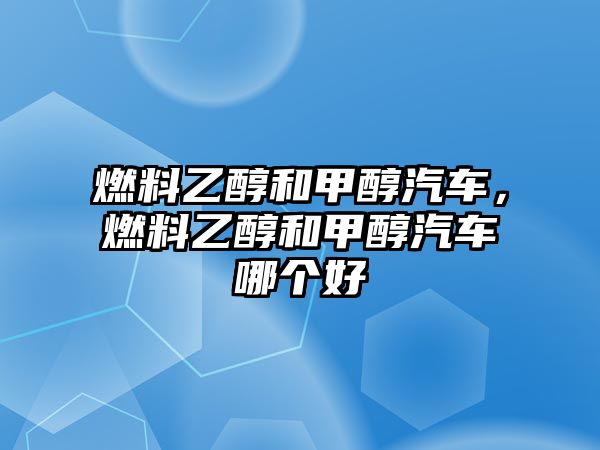 燃料乙醇和甲醇汽車，燃料乙醇和甲醇汽車哪個好