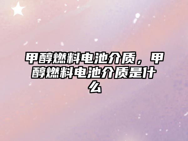 甲醇燃料電池介質，甲醇燃料電池介質是什么