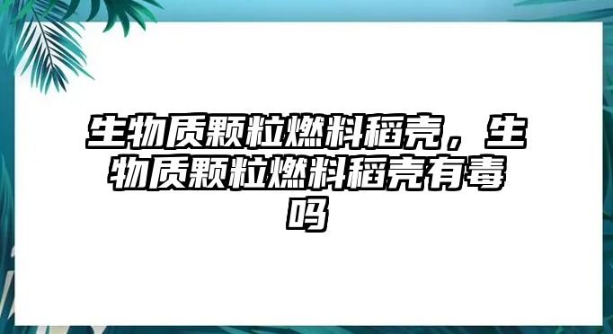 生物質顆粒燃料稻殼，生物質顆粒燃料稻殼有毒嗎