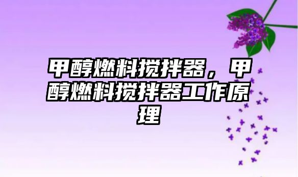 甲醇燃料攪拌器，甲醇燃料攪拌器工作原理