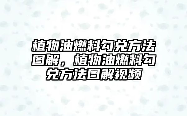 植物油燃料勾兌方法圖解，植物油燃料勾兌方法圖解視頻