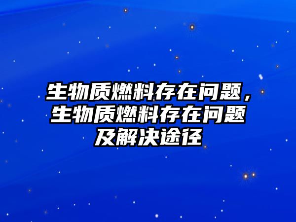 生物質(zhì)燃料存在問題，生物質(zhì)燃料存在問題及解決途徑