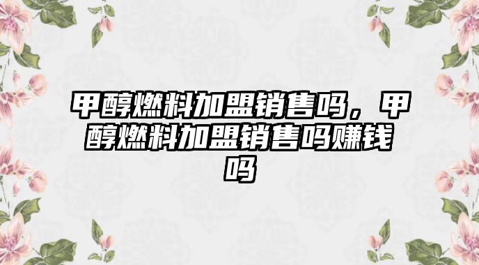 甲醇燃料加盟銷售嗎，甲醇燃料加盟銷售嗎賺錢嗎