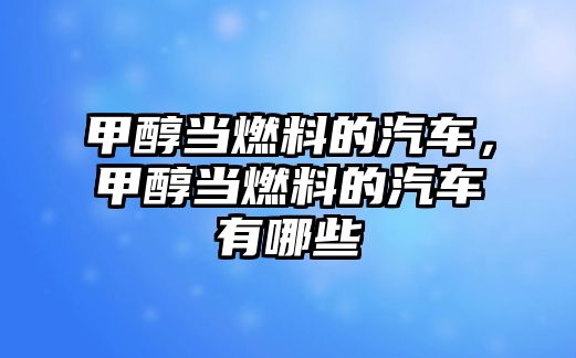 甲醇當(dāng)燃料的汽車，甲醇當(dāng)燃料的汽車有哪些