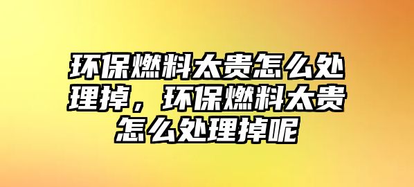 環(huán)保燃料太貴怎么處理掉，環(huán)保燃料太貴怎么處理掉呢