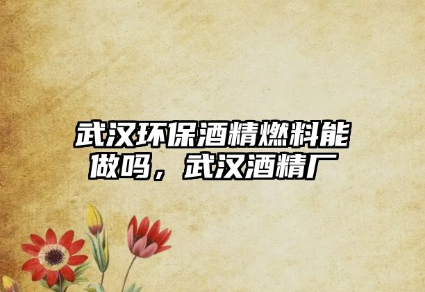 武漢環(huán)保酒精燃料能做嗎，武漢酒精廠