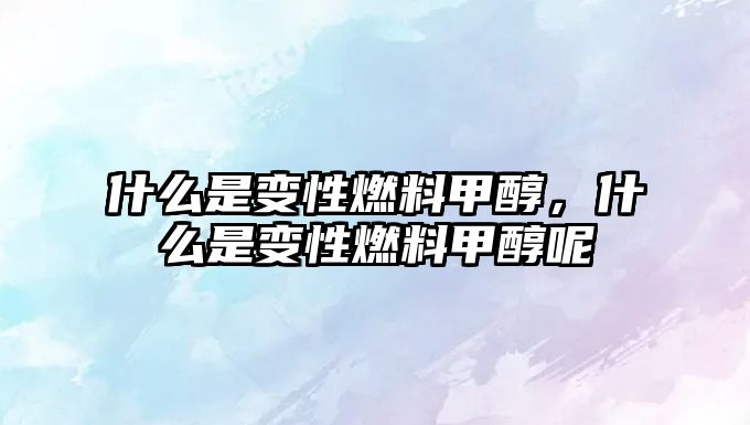 什么是變性燃料甲醇，什么是變性燃料甲醇呢