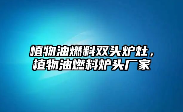 植物油燃料雙頭爐灶，植物油燃料爐頭廠家