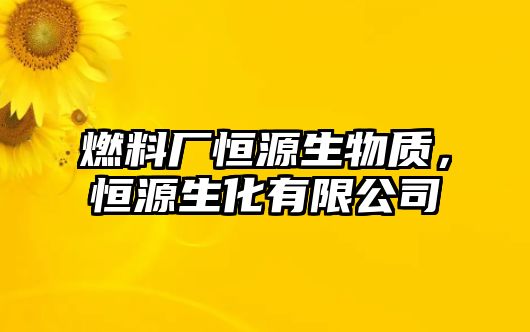 燃料廠恒源生物質(zhì)，恒源生化有限公司