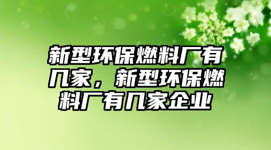 新型環(huán)保燃料廠有幾家，新型環(huán)保燃料廠有幾家企業(yè)