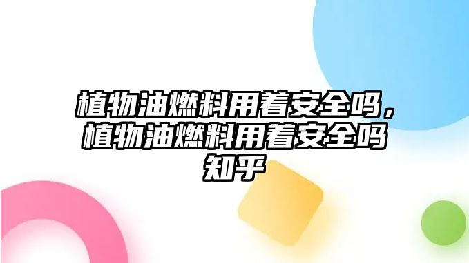 植物油燃料用著安全嗎，植物油燃料用著安全嗎知乎