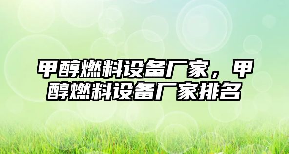 甲醇燃料設(shè)備廠家，甲醇燃料設(shè)備廠家排名