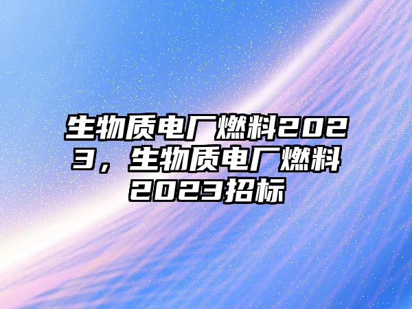 生物質(zhì)電廠燃料2023，生物質(zhì)電廠燃料2023招標(biāo)