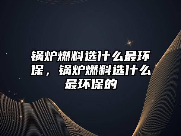 鍋爐燃料選什么最環(huán)保，鍋爐燃料選什么最環(huán)保的