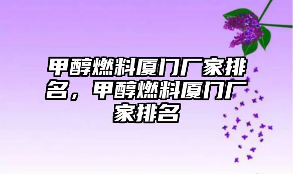 甲醇燃料廈門廠家排名，甲醇燃料廈門廠家排名