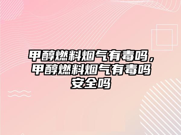 甲醇燃料煙氣有毒嗎，甲醇燃料煙氣有毒嗎安全嗎