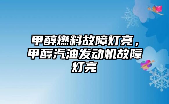 甲醇燃料故障燈亮，甲醇汽油發(fā)動機故障燈亮