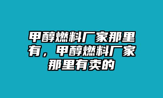 甲醇燃料廠(chǎng)家那里有，甲醇燃料廠(chǎng)家那里有賣(mài)的