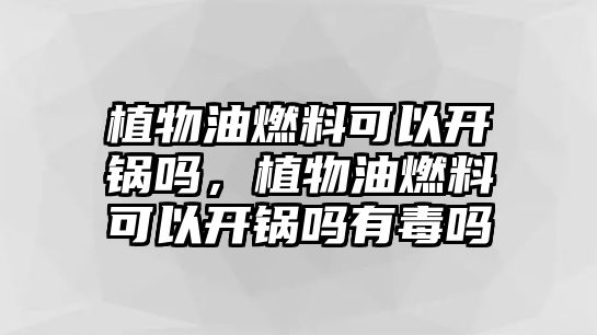 植物油燃料可以開鍋嗎，植物油燃料可以開鍋嗎有毒嗎