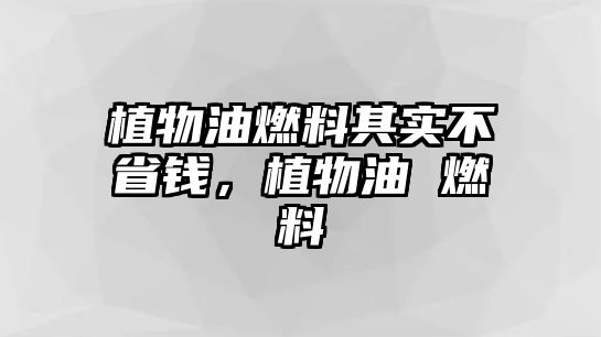 植物油燃料其實(shí)不省錢，植物油 燃料