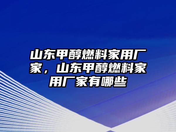 山東甲醇燃料家用廠家，山東甲醇燃料家用廠家有哪些