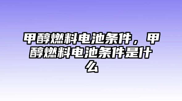 甲醇燃料電池條件，甲醇燃料電池條件是什么