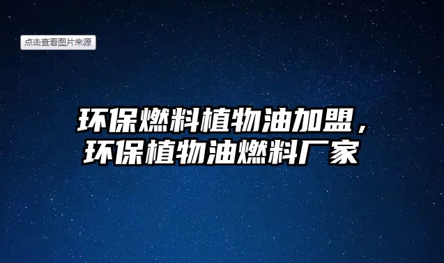 環(huán)保燃料植物油加盟，環(huán)保植物油燃料廠家