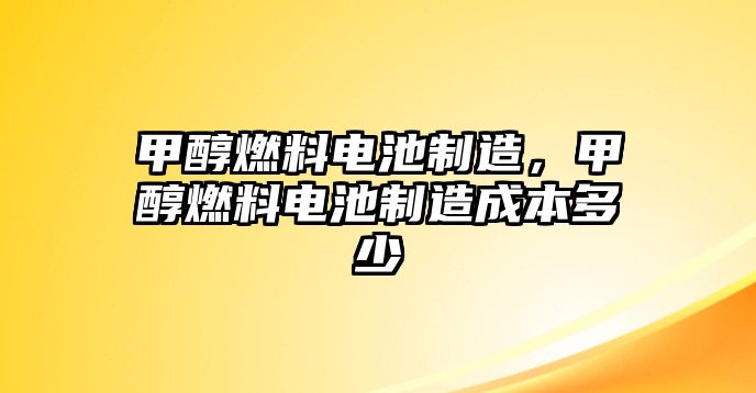 甲醇燃料電池制造，甲醇燃料電池制造成本多少