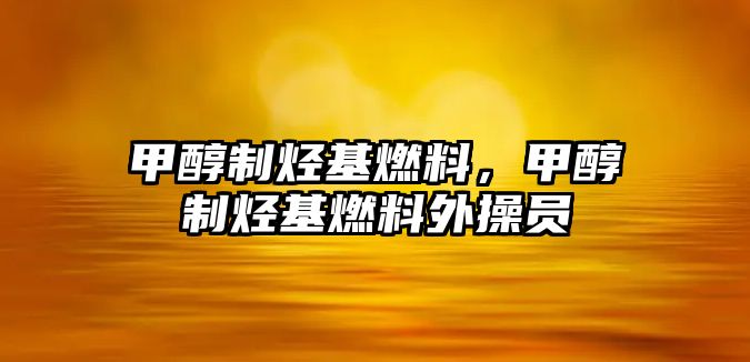 甲醇制烴基燃料，甲醇制烴基燃料外操員