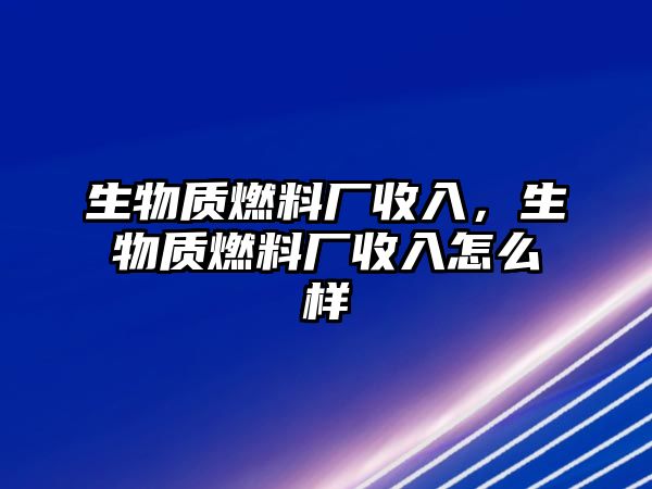 生物質(zhì)燃料廠收入，生物質(zhì)燃料廠收入怎么樣