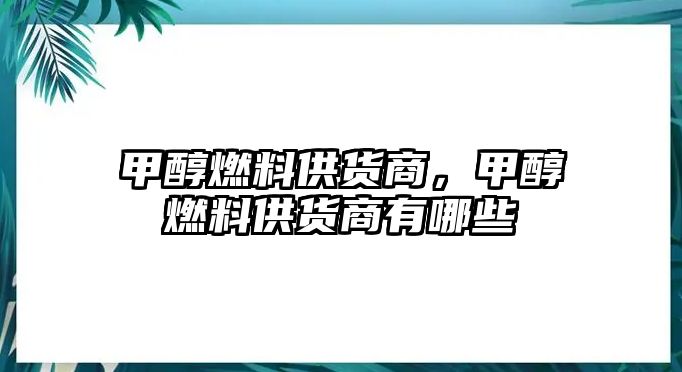 甲醇燃料供貨商，甲醇燃料供貨商有哪些