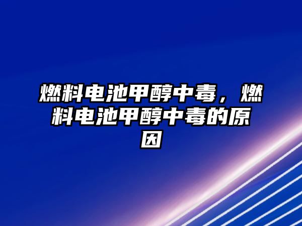 燃料電池甲醇中毒，燃料電池甲醇中毒的原因