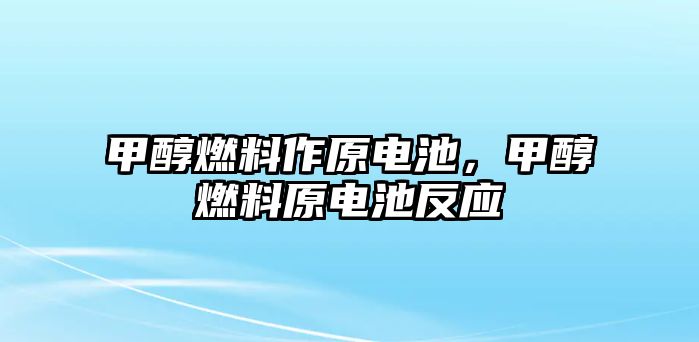 甲醇燃料作原電池，甲醇燃料原電池反應