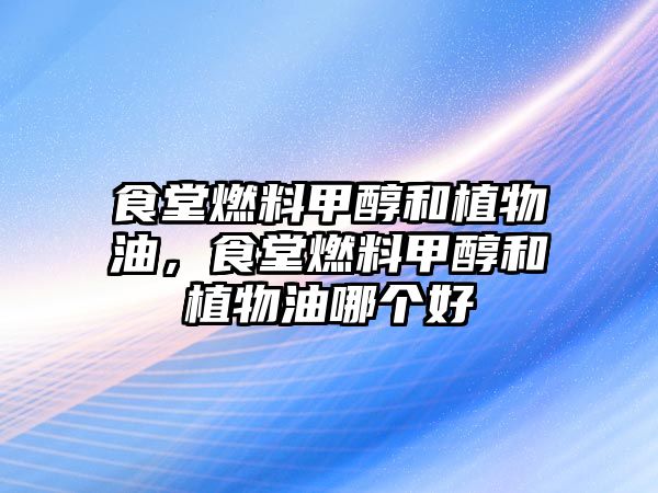 食堂燃料甲醇和植物油，食堂燃料甲醇和植物油哪個好
