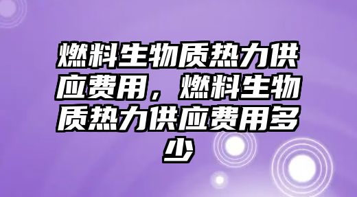 燃料生物質(zhì)熱力供應(yīng)費(fèi)用，燃料生物質(zhì)熱力供應(yīng)費(fèi)用多少