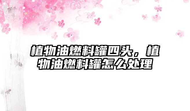 植物油燃料罐四頭，植物油燃料罐怎么處理