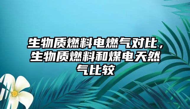 生物質燃料電燃氣對比，生物質燃料和煤電天然氣比較