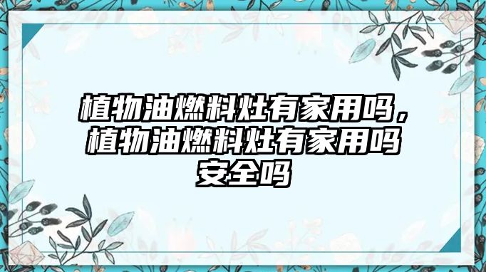 植物油燃料灶有家用嗎，植物油燃料灶有家用嗎安全嗎