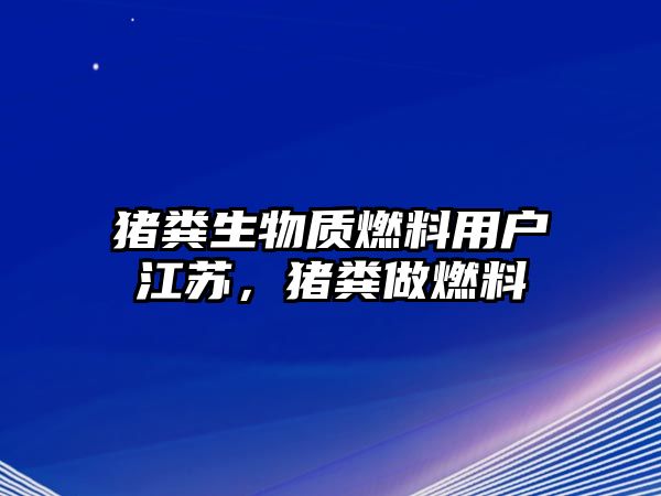 豬糞生物質(zhì)燃料用戶江蘇，豬糞做燃料