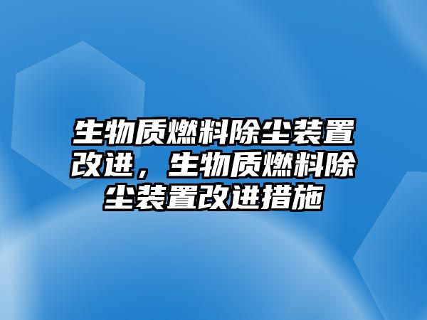 生物質(zhì)燃料除塵裝置改進，生物質(zhì)燃料除塵裝置改進措施