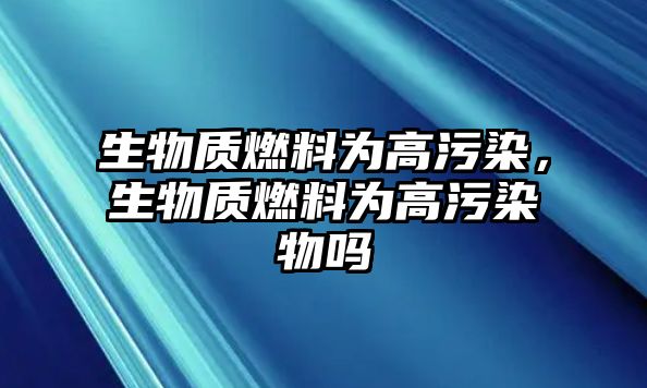 生物質(zhì)燃料為高污染，生物質(zhì)燃料為高污染物嗎