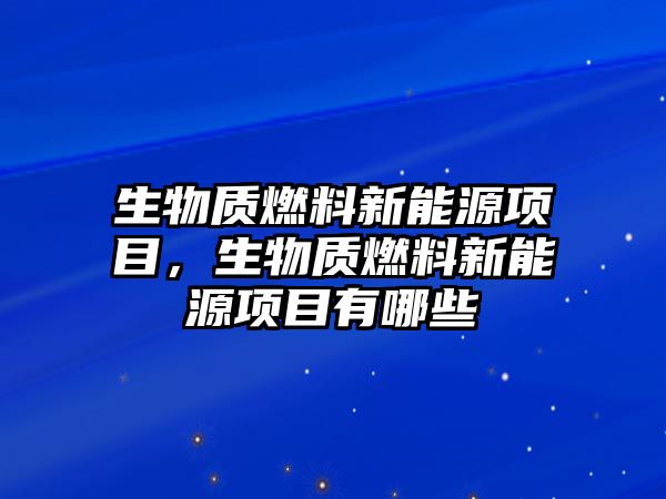 生物質(zhì)燃料新能源項(xiàng)目，生物質(zhì)燃料新能源項(xiàng)目有哪些