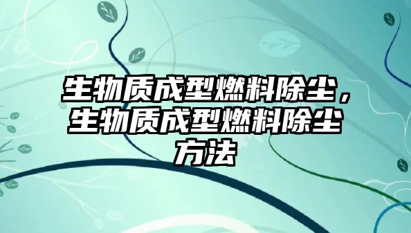 生物質(zhì)成型燃料除塵，生物質(zhì)成型燃料除塵方法